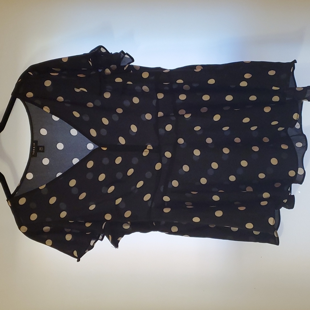 V neck flutter sleeve top